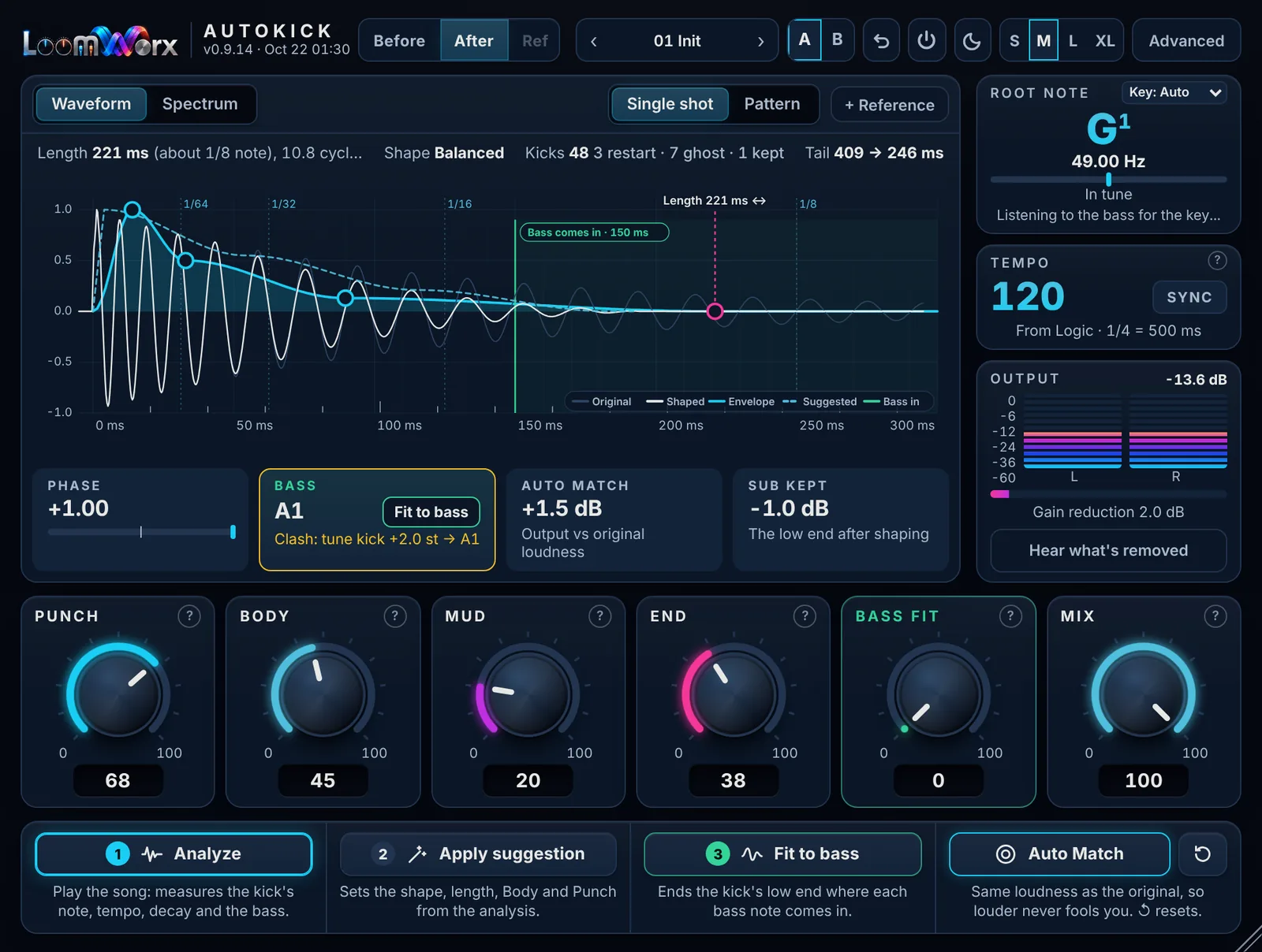 AutoKick waveform view