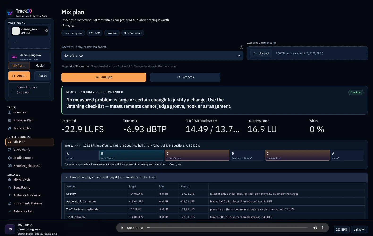 Mix Plan with the streaming preview